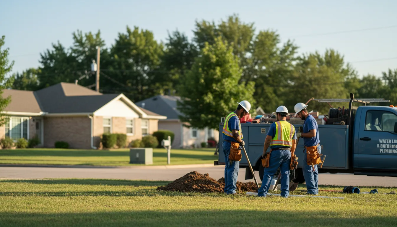 Residential water line and bathroom plumbing service in Oketo, KS